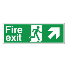 Fire Exit Sign Arrow Up & Right – Photoluminescent (400mm x 150mm) FEAURP
